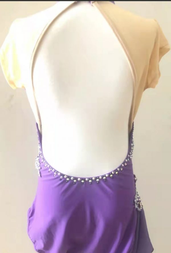 High finished Modern Lyrical dance costume in lavender colour, Children size 12 - Image 4