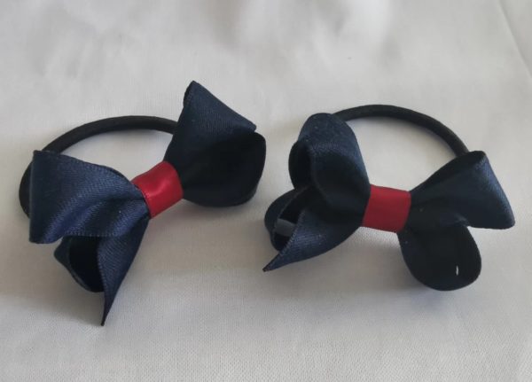 Navy and dark red school bows clip/elastic/headband - Image 7