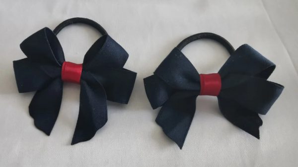 Navy and dark red school bows clip/elastic/headband - Image 8