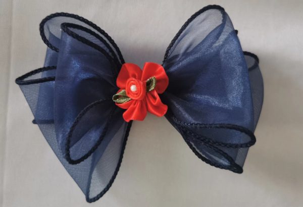 Navy and dark red school bows clip/elastic/headband - Image 9