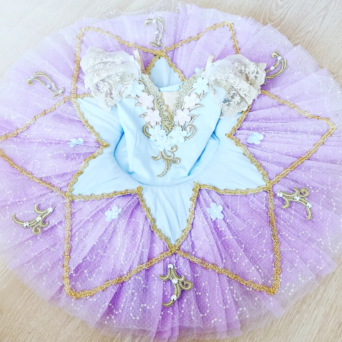 Stunning Beautiful Quality Budget Performance Ballet Tutu In Blue And Lilac Colours Triostars