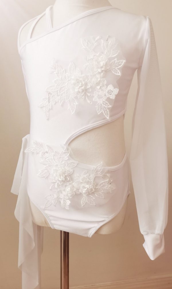 Costume base Stunning Pearl white Lyrical dance costume base with two pieces lace