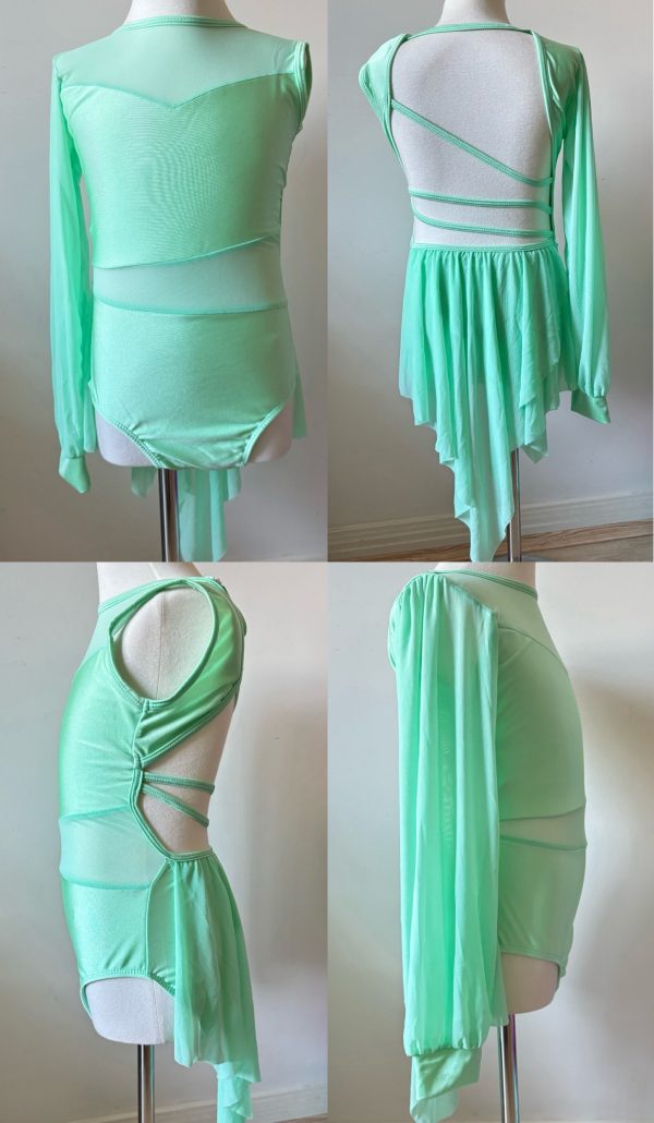 Custom design mint green Lyrical dance costume base 